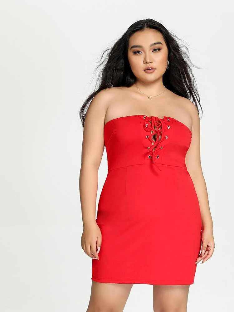 Knotted Bust Solid Dress