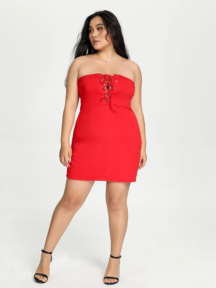 Knotted Bust Solid Dress