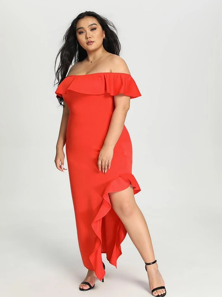 Off Shoulder Cape Dress