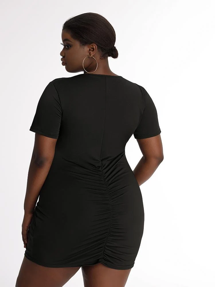 Ruched Rhinestone Cross Dress