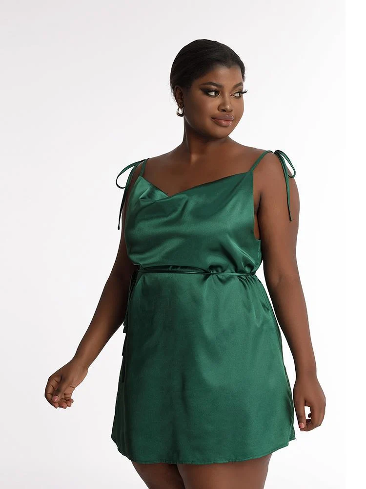 Tie Shoulder Knotted Dress