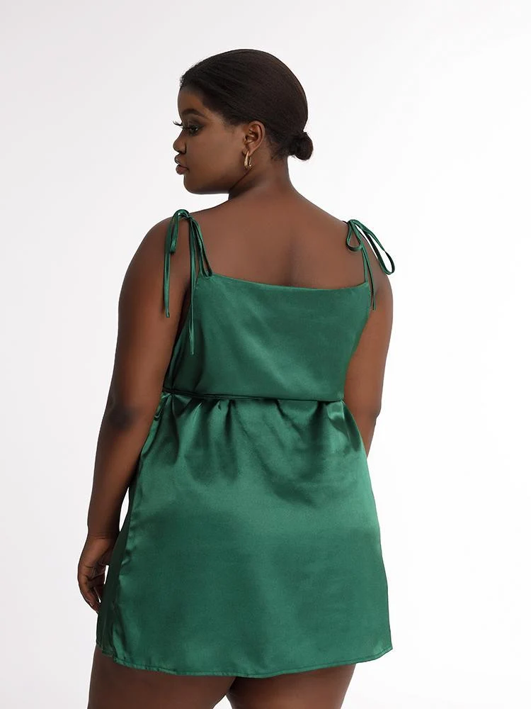 Tie Shoulder Knotted Dress