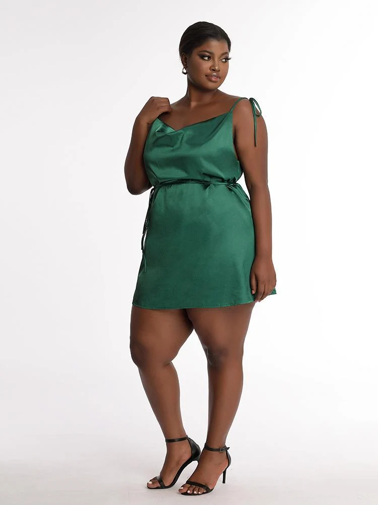 Tie Shoulder Knotted Dress