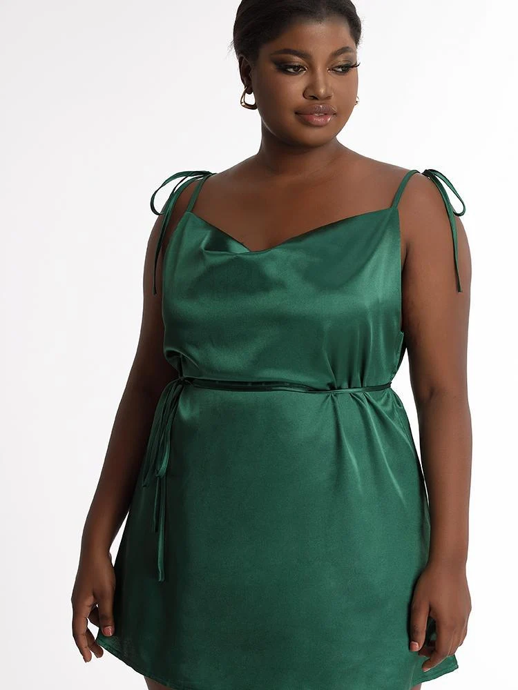 Tie Shoulder Knotted Dress