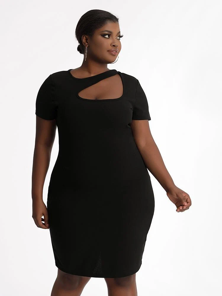 Cut Out Solid Dress