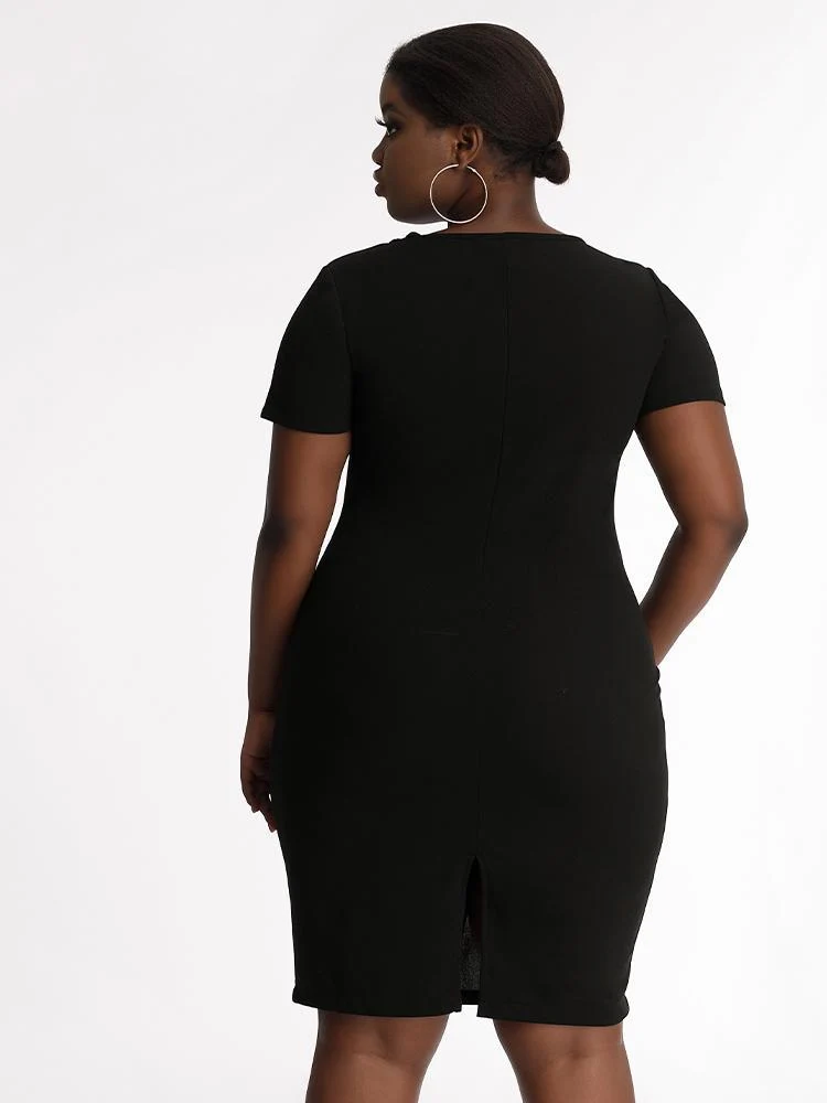 Cut Out Solid Dress