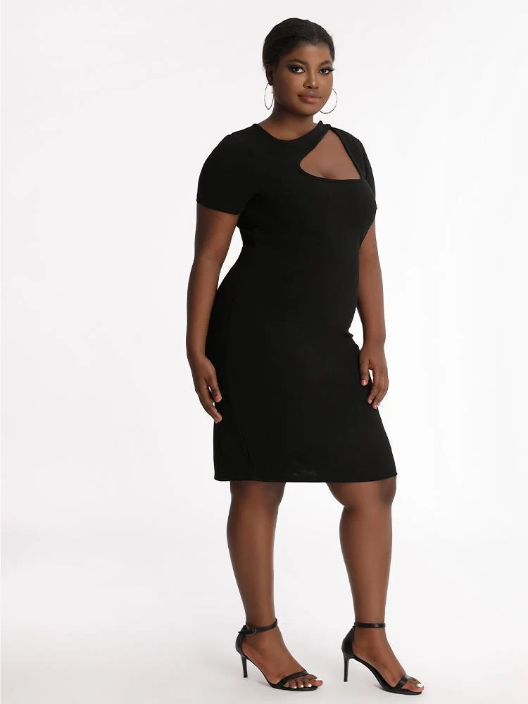 Cut Out Solid Dress