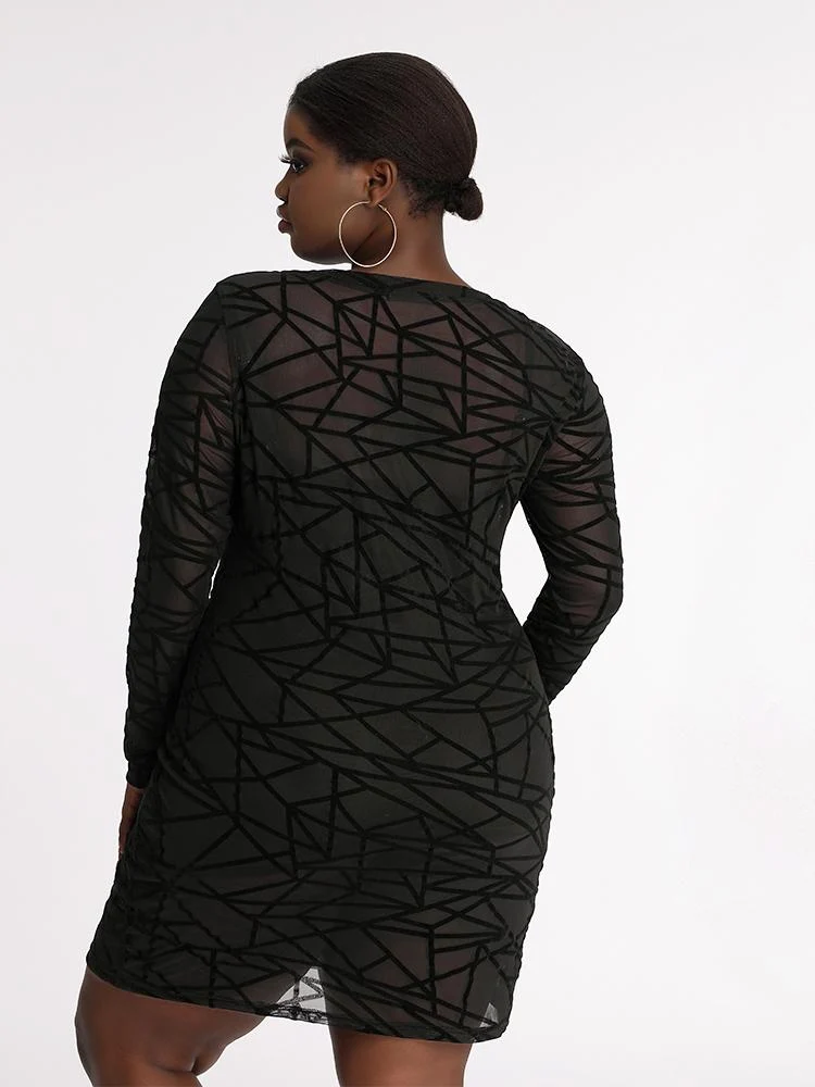 Pattern Mesh Dress