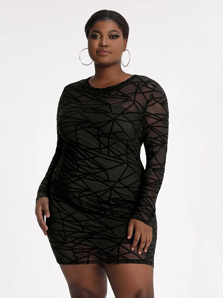 Pattern Mesh Dress
