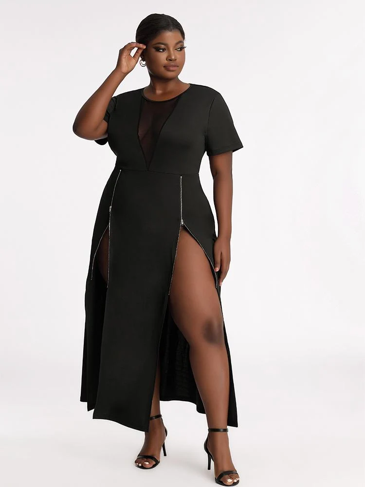 Zipper Slit Dress