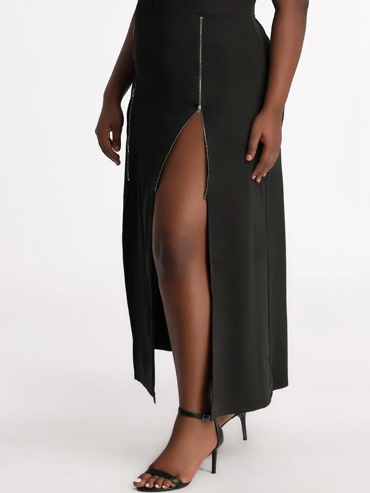 Zipper Slit Dress
