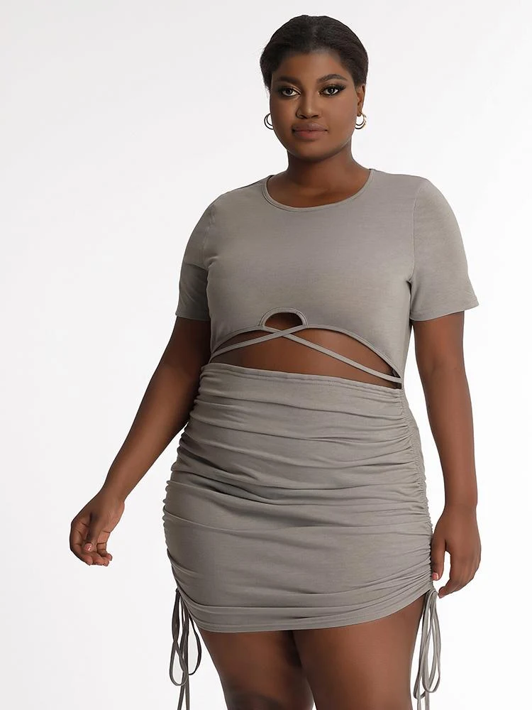Ruched Cut Out Dress