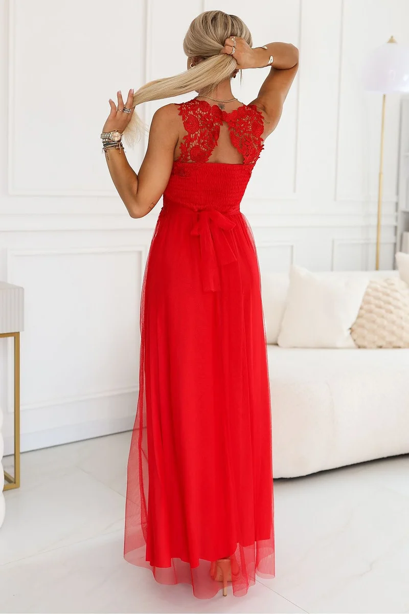 Robe de soirée longue rouge