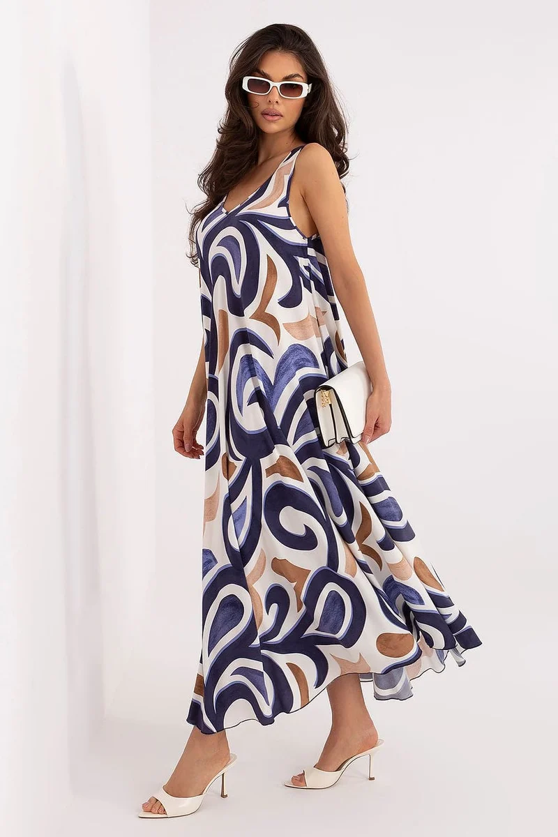 Robe été longue bohème multicolore