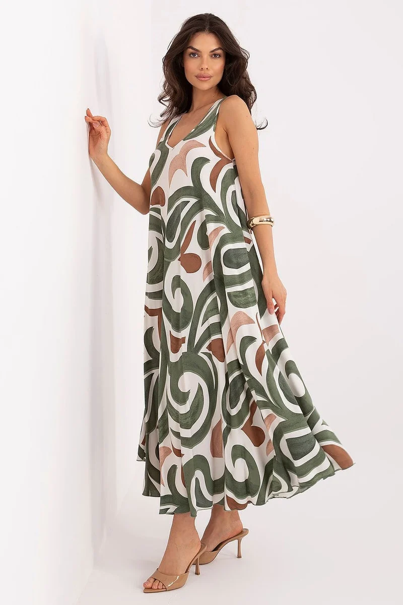 Robe été bohème longue motif fantaisie