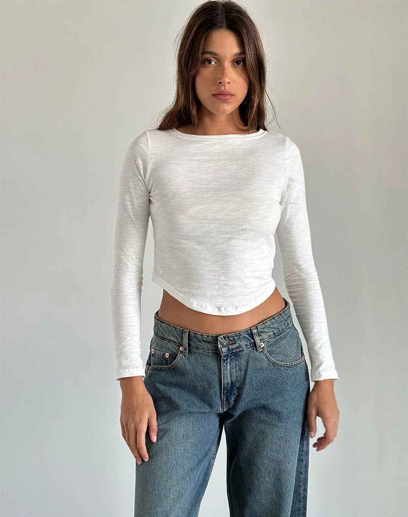 Jojisa Top en jersey blanc cassé