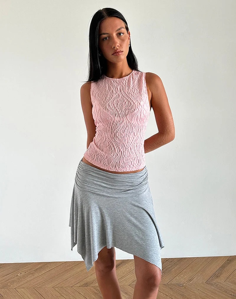 Monelo - Top en maille texturée - Rose transparent