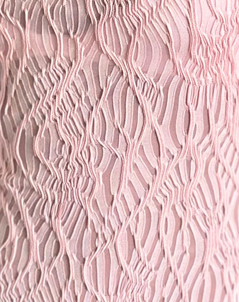 Monelo - Top en maille texturée - Rose transparent
