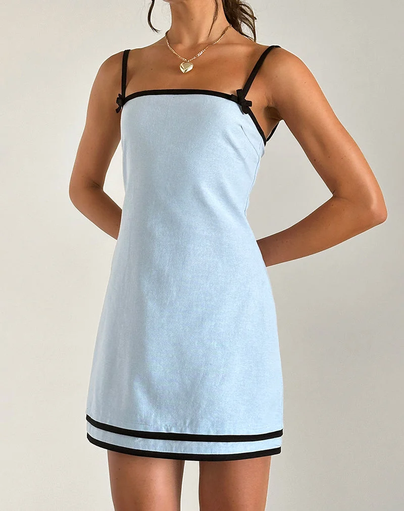 Mini robe Plasina, lin bleu
