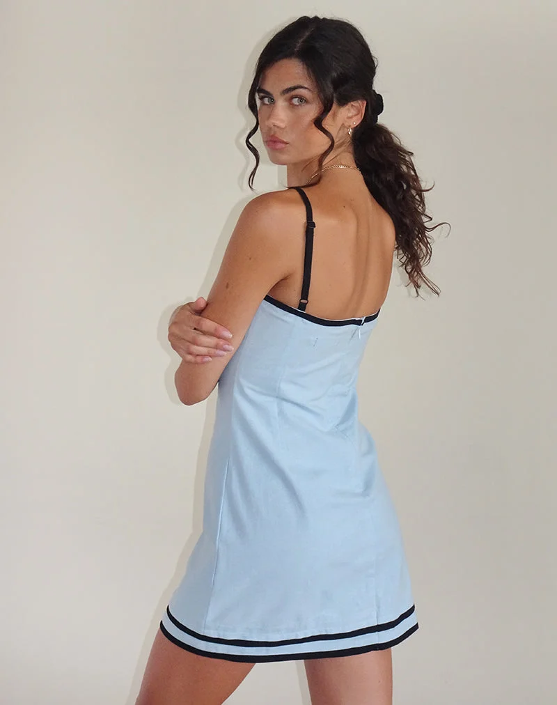 Mini robe Plasina, lin bleu