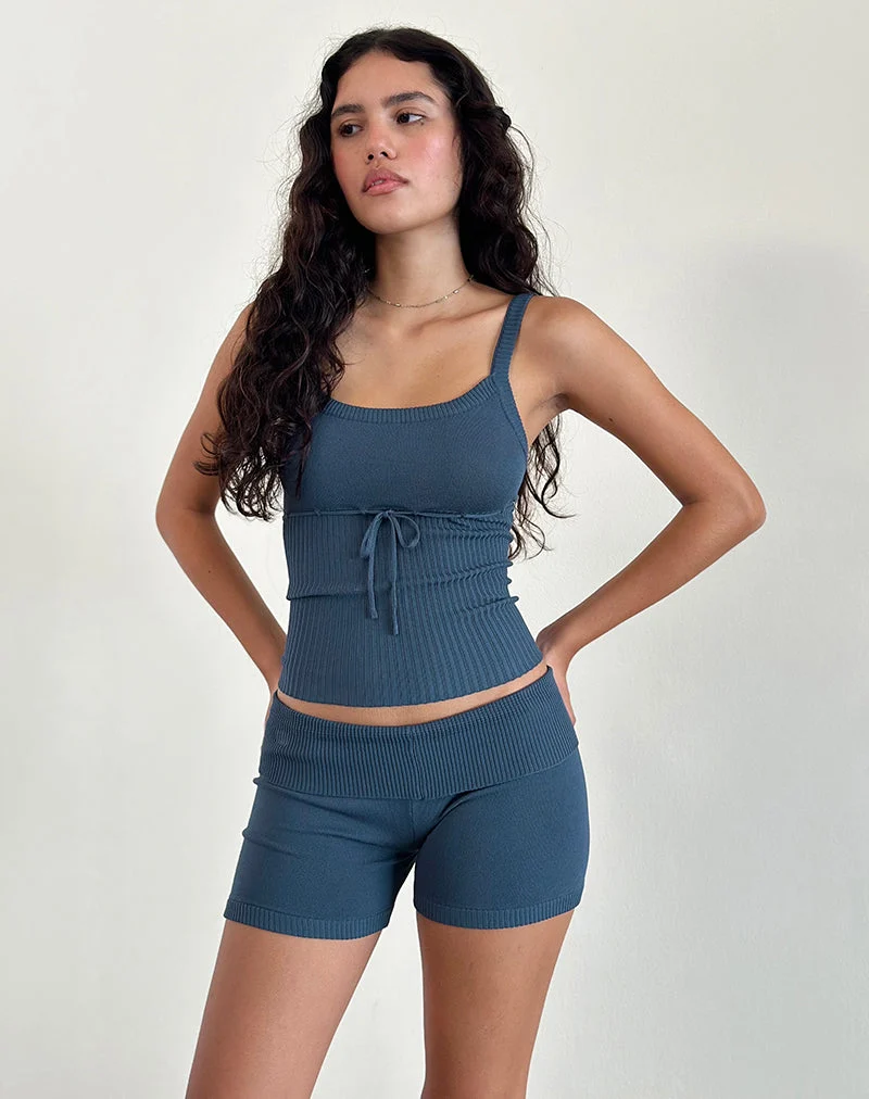 Top en tricot côtelé Joanie, Ocean Storm