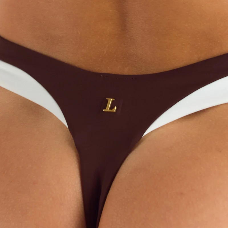 String de Bikini High Leg Monaco - Chocolat