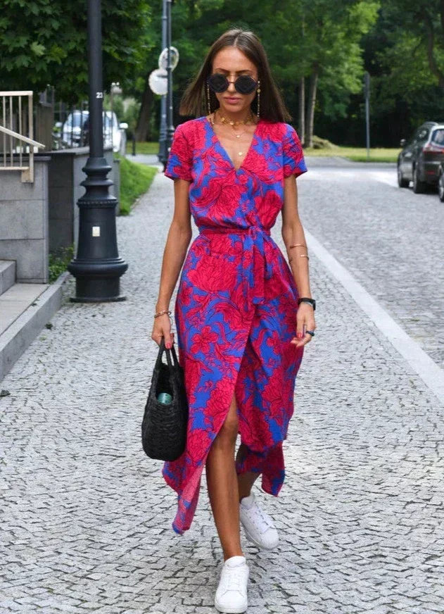 Gwenaëlle | Robe élégante à imprimé floral pour femmes