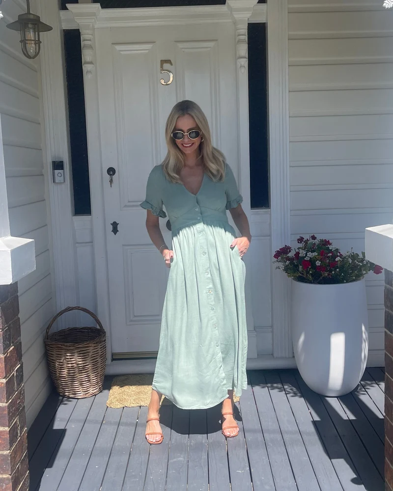 Séraphine | Robe longue élégante à col en V pour femmes