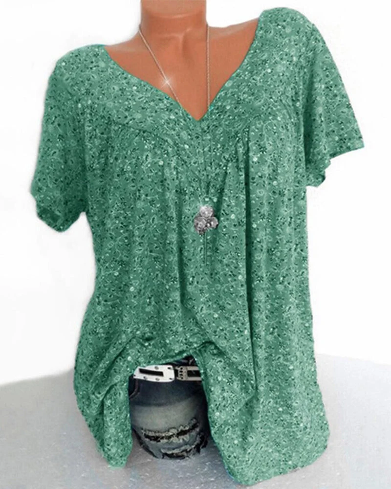 Liora | Blouse fleurie à col en V pour femmes