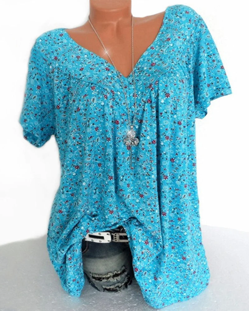 Liora | Blouse fleurie à col en V pour femmes
