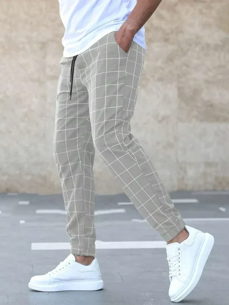 Michel | Pantalons modernes à carreaux pour hommes