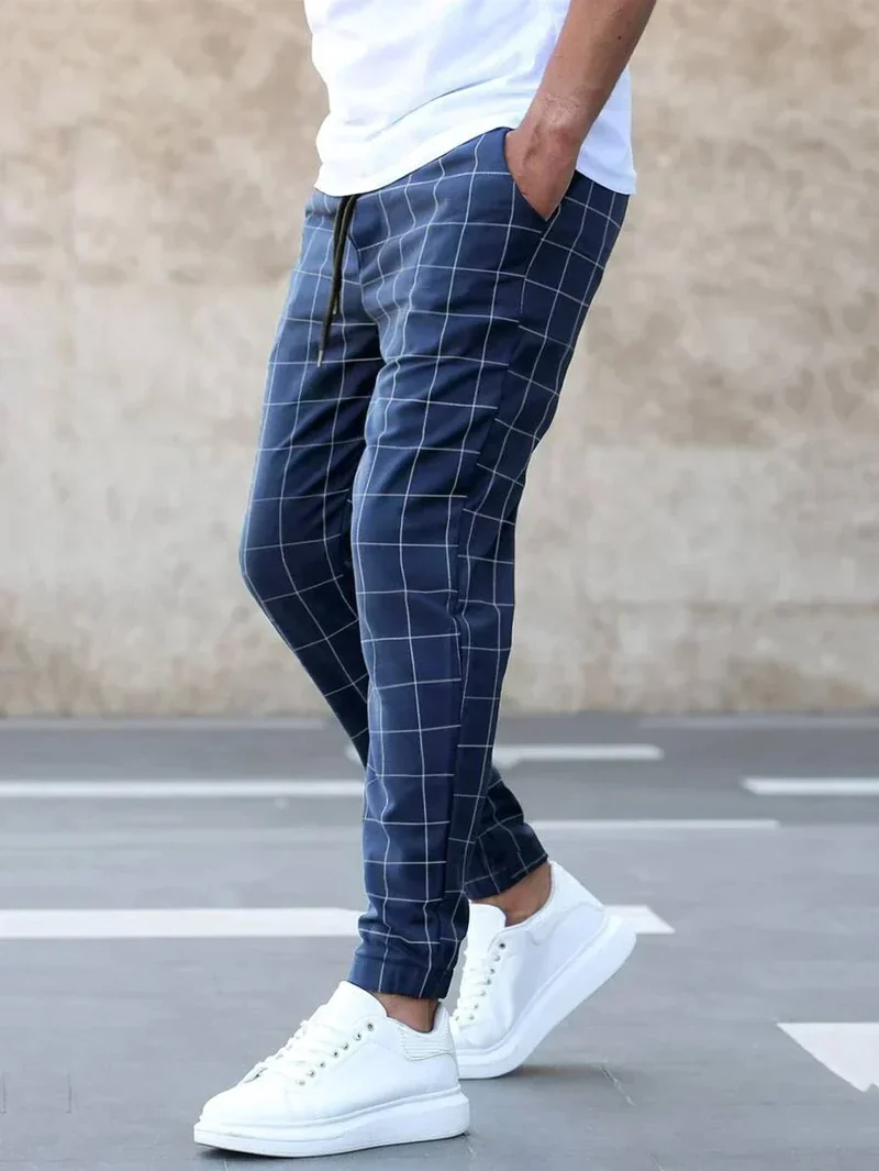 Michel | Pantalons modernes à carreaux pour hommes