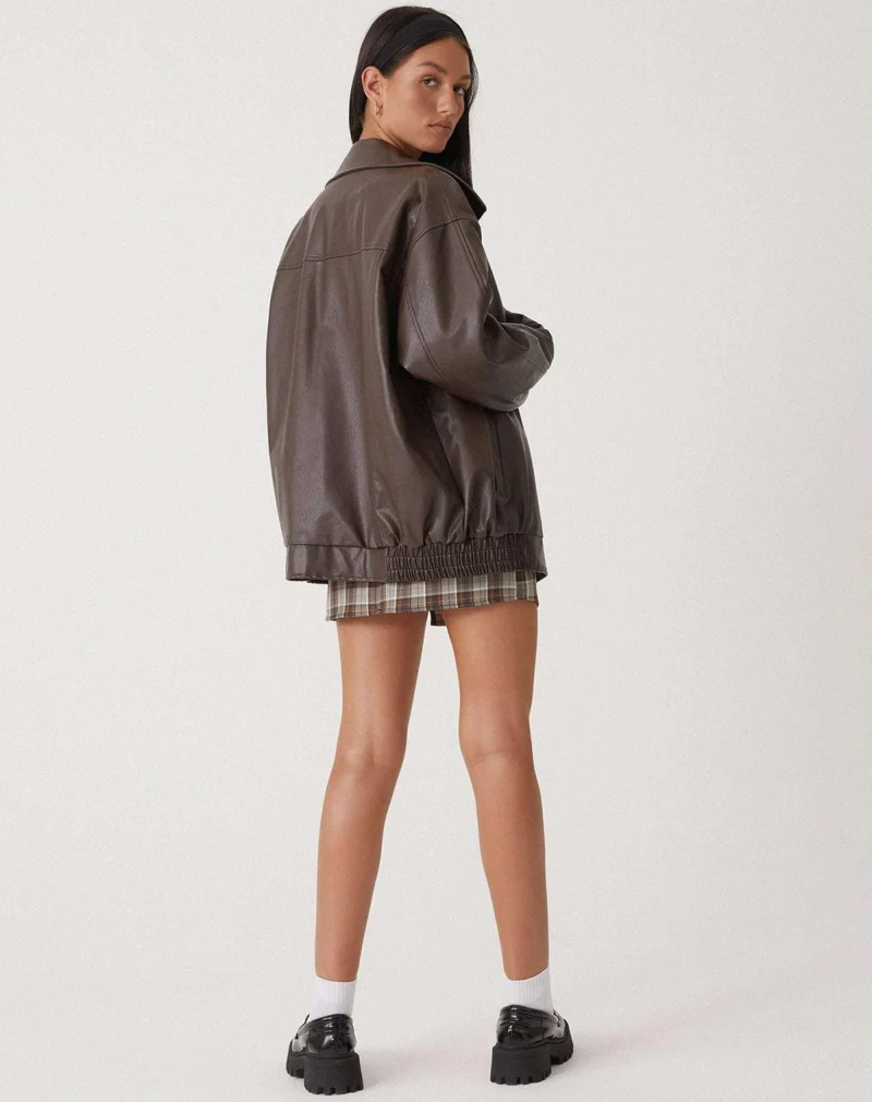 Alistair | Veste en cuir PU oversize pour femmes