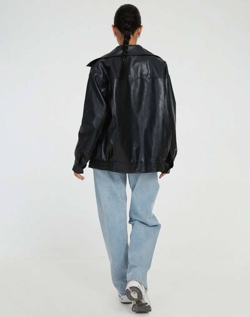 Alistair | Veste en cuir PU oversize pour femmes