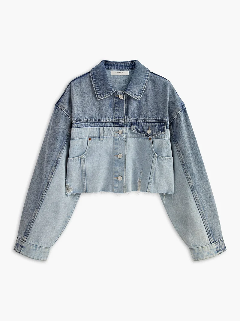 Zoraida | Veste en denim cropped pour femmes