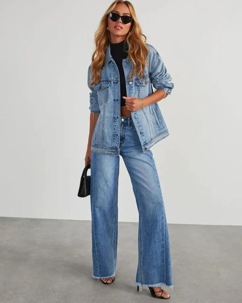 Thérèse | Pantalon en denim à taille haute pour femmes