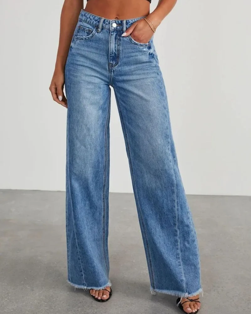 Thérèse | Pantalon en denim à taille haute pour femmes