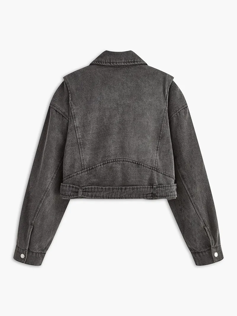 Floriane | Veste de moto noire courte pour femmes