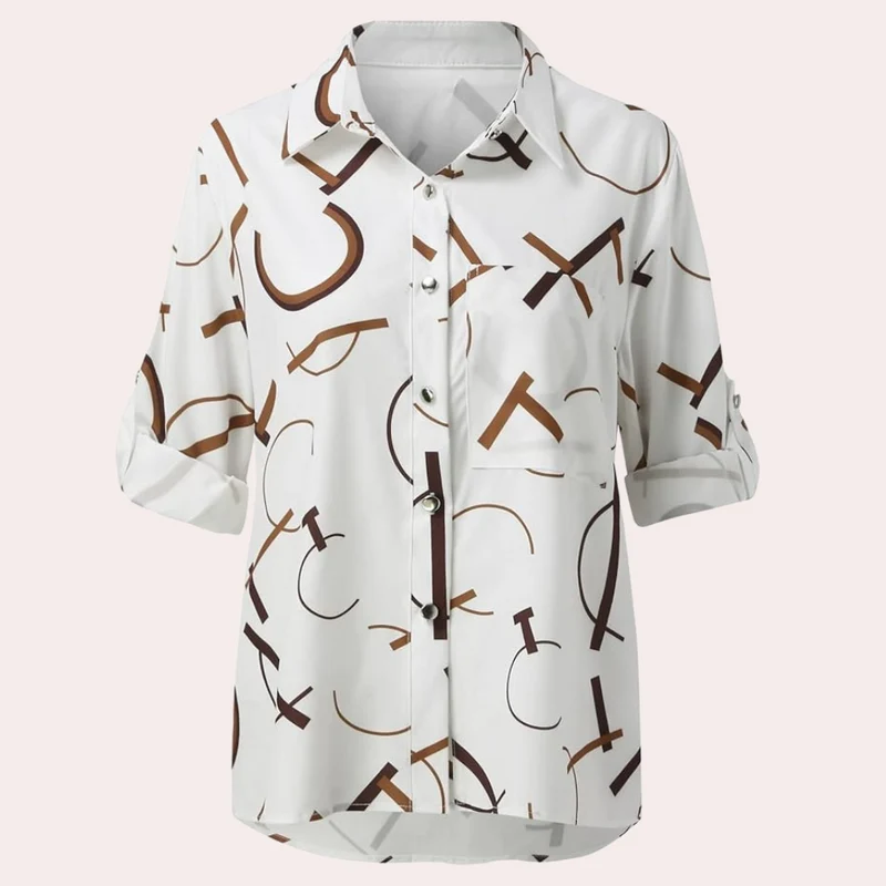 Florence | Blouse pour Femme | À Imprimé Lettres, Classique & Élégante