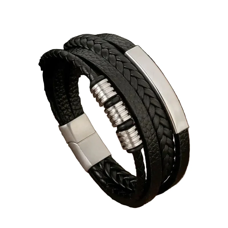 Sacha | Bracelet en cuir tressé pour homme