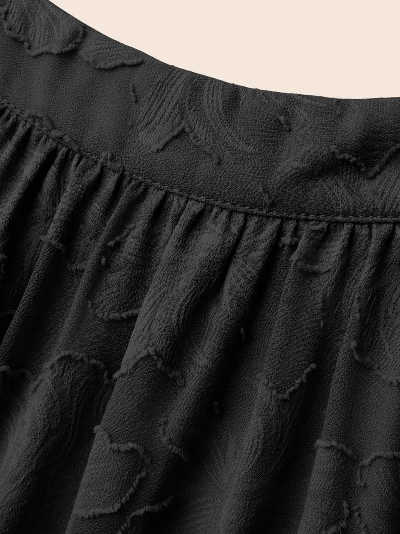 Textured Stand Collar Gathered Tank Top