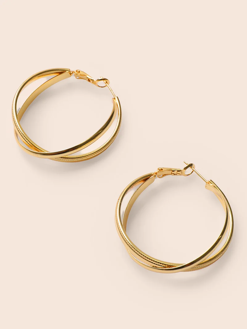 Twisted Gold Hoop Earrings