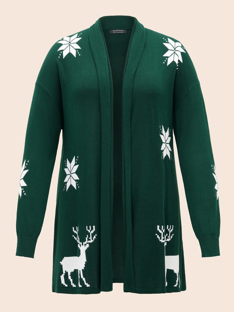 Supersoft Essentials Winter Tale Puffy Sleeves Open Cardigan