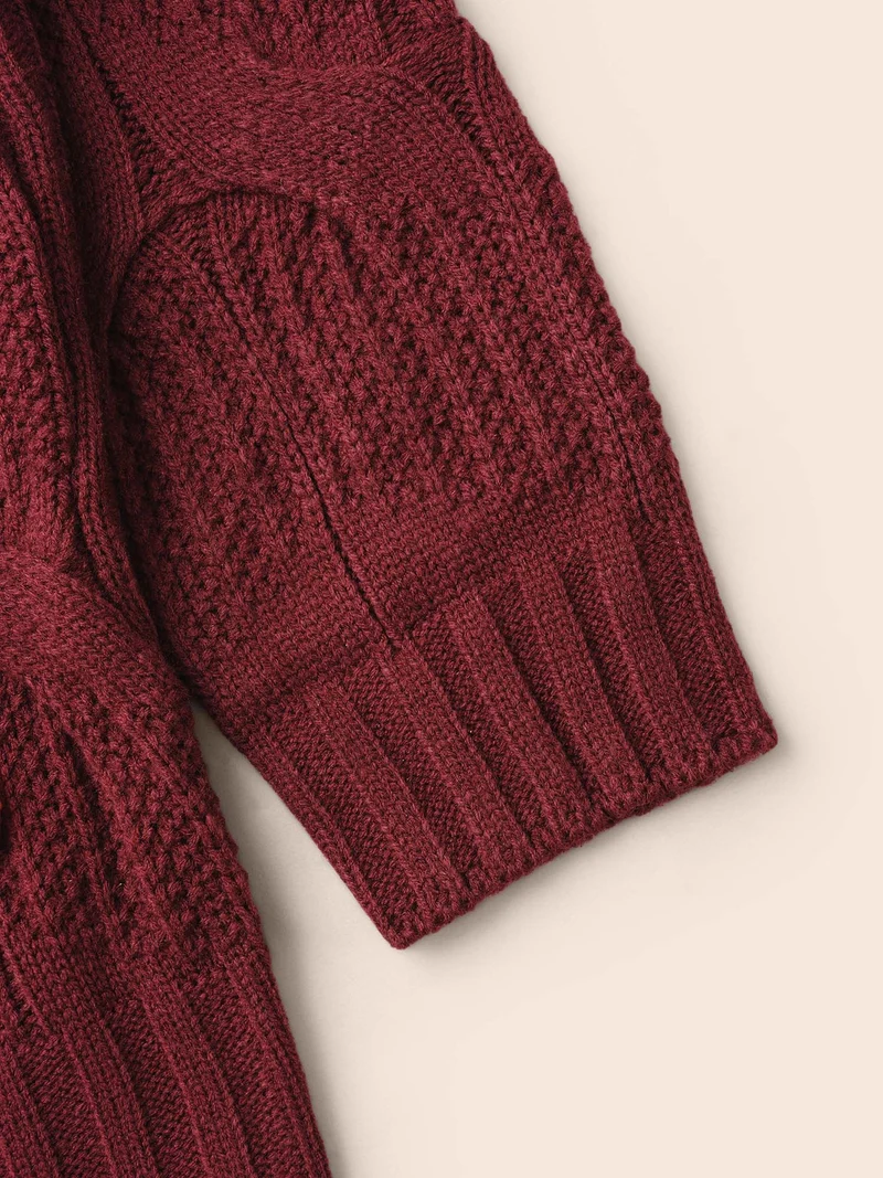 Tis The Season Motifs Cable Knit Pullover