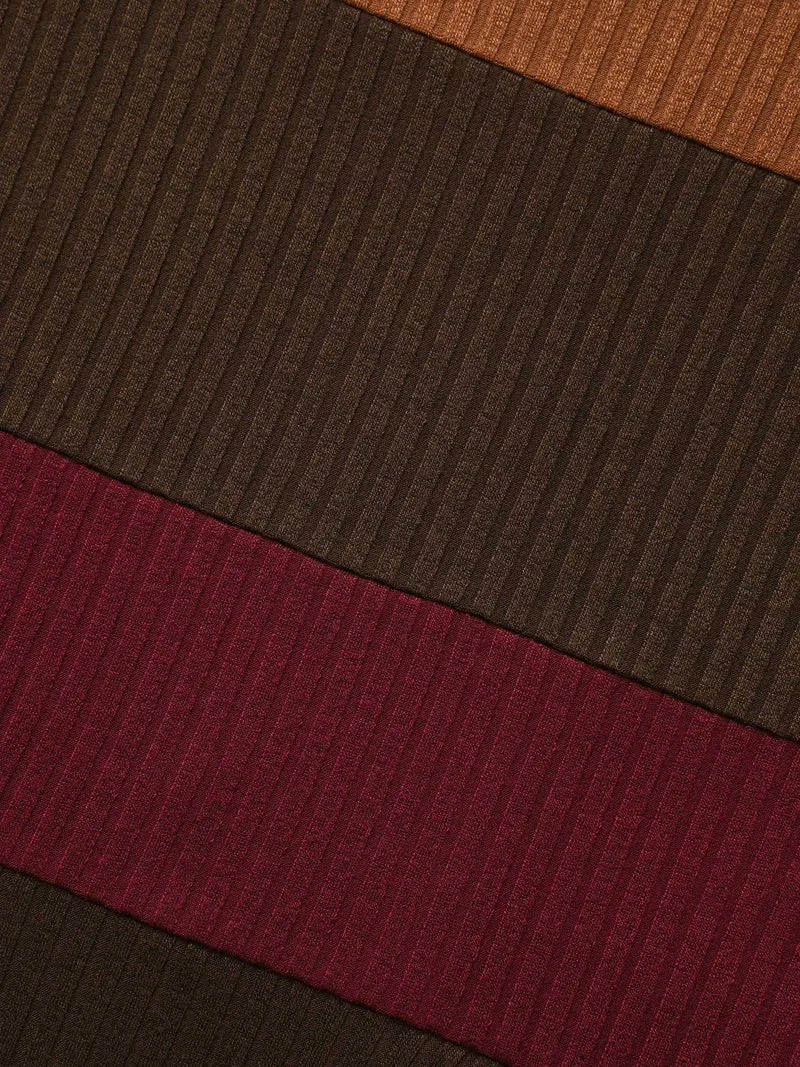 Colorblock Contrast Textured Pocket Dress