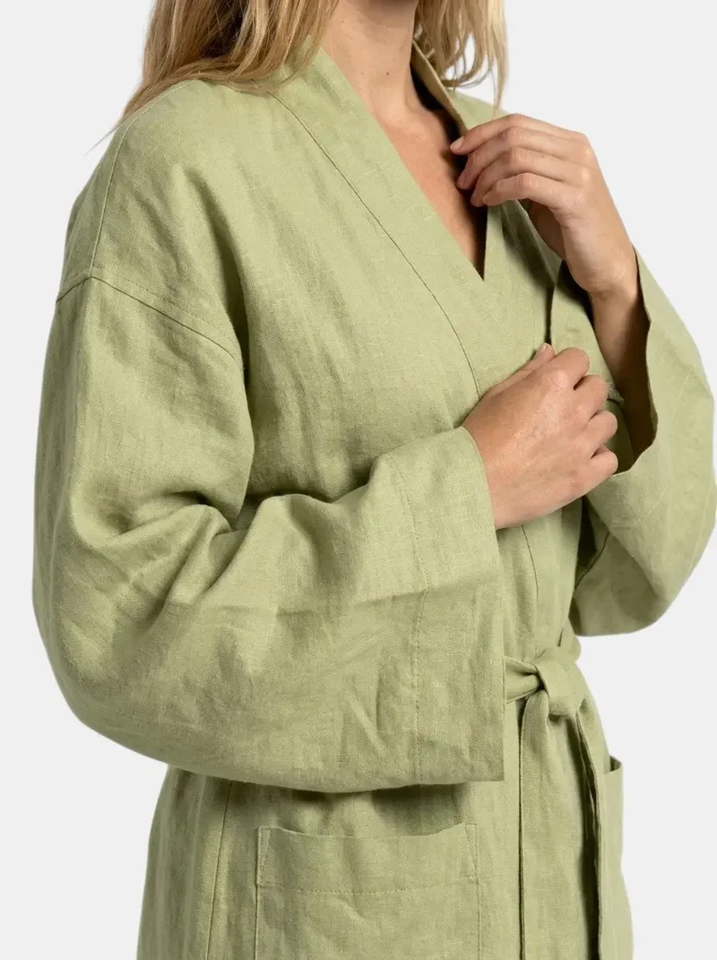 Women's Breathable Linen Kimono Dress | Airy Bohemian Summer Outfit