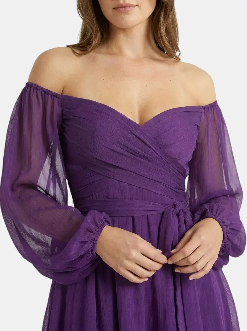 Women's Breathable Fabric Mini Dress | Elegant Wrap Summer Dress with Pleated Skirt