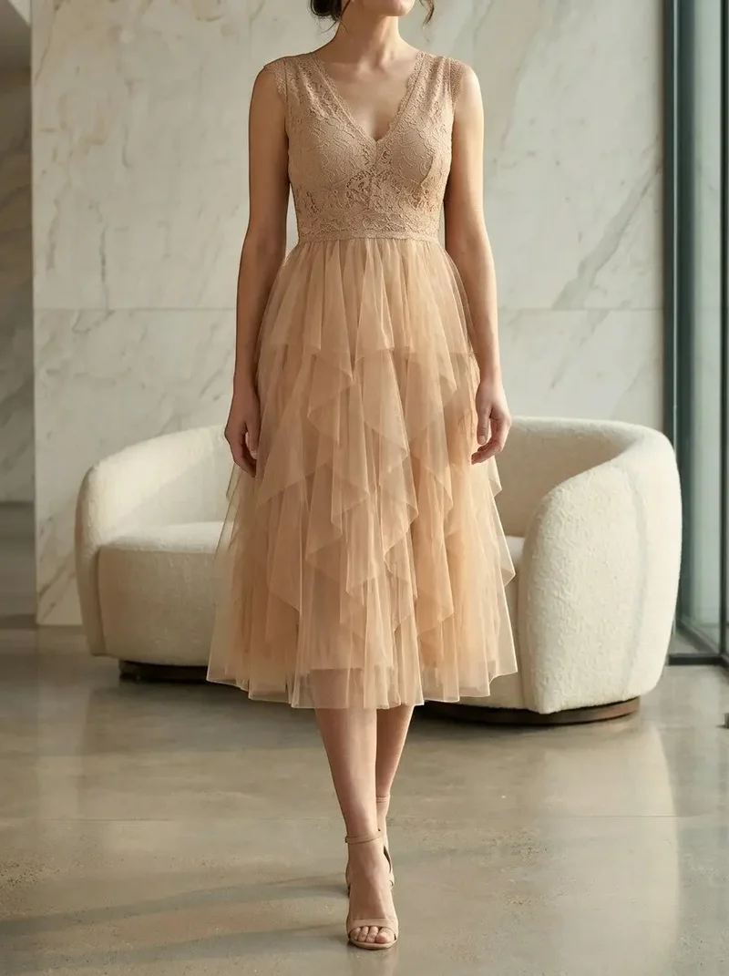 Women's Lightweight Chiffon Mini Cocktail Dress | Elegant Ruffled Party Dress