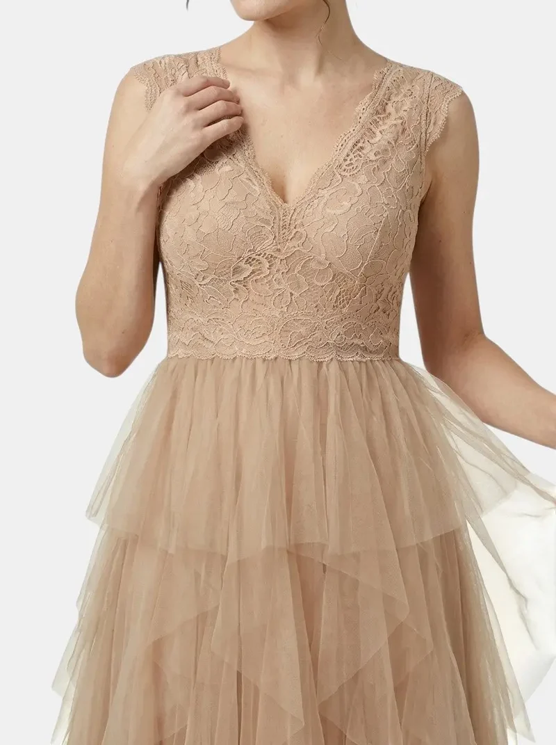 Women's Lightweight Chiffon Mini Cocktail Dress | Elegant Ruffled Party Dress