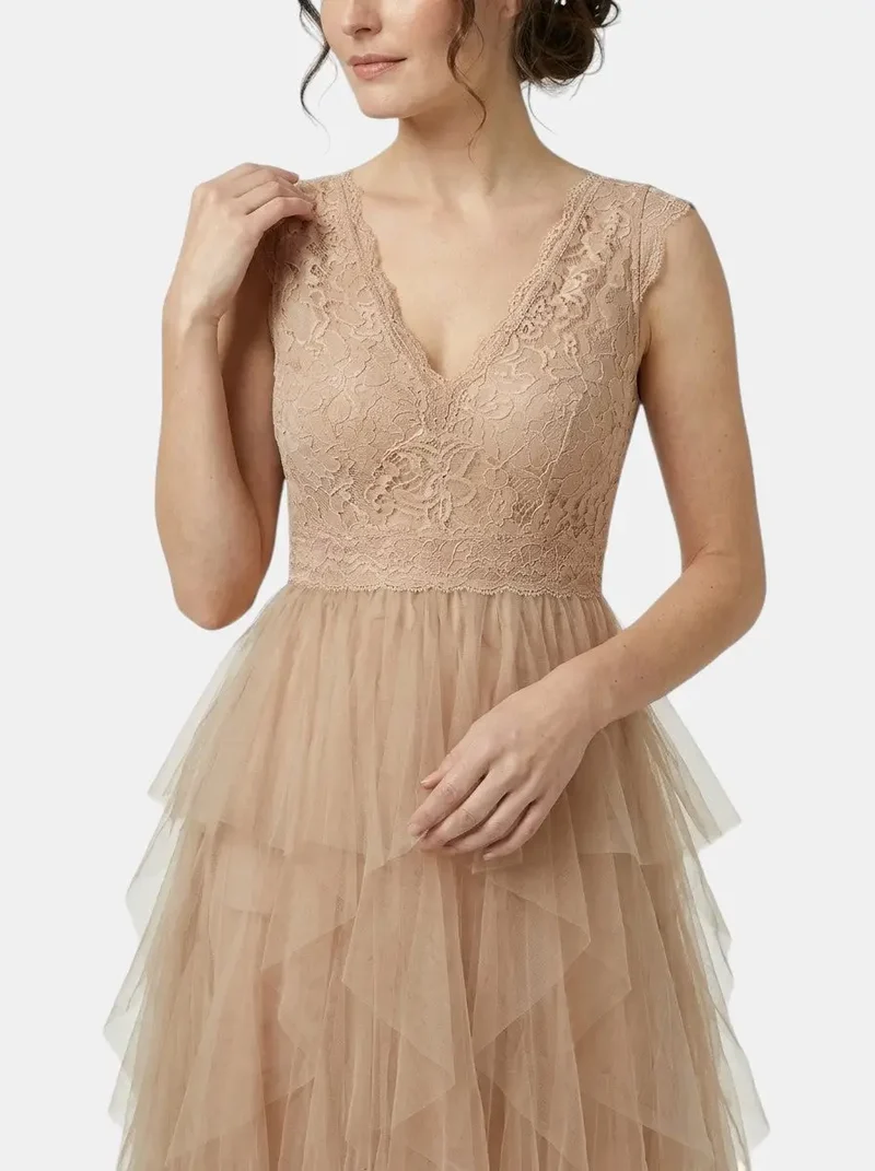 Women's Lightweight Chiffon Mini Cocktail Dress | Elegant Ruffled Party Dress